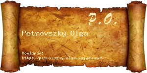 Petrovszky Olga névjegykártya