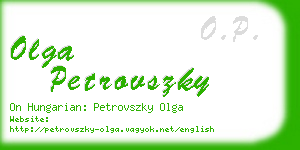 olga petrovszky business card